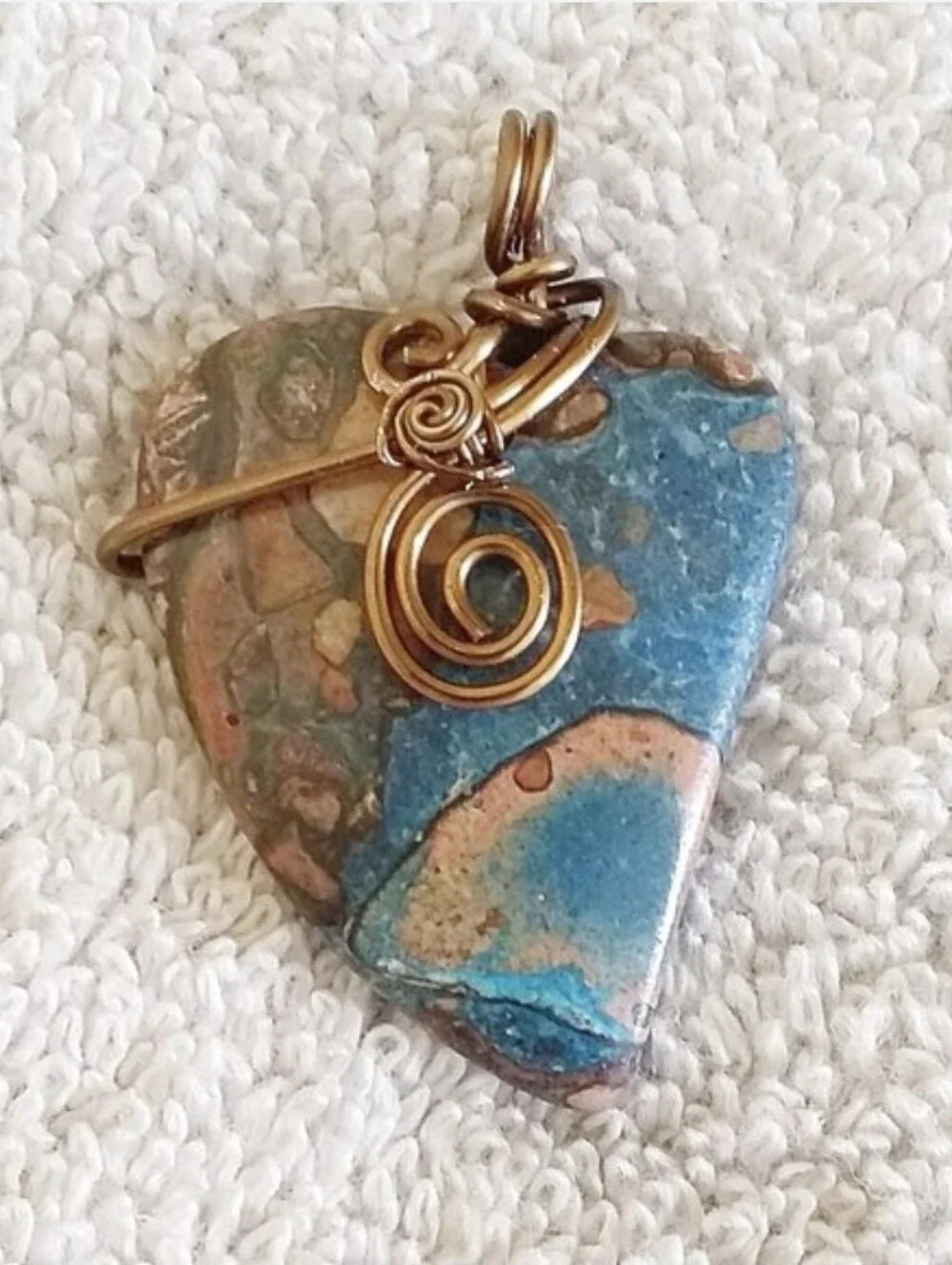 Ghost Eye Jasper Heart Shape Pendant- One Of A Kind, Home Made, Nwot